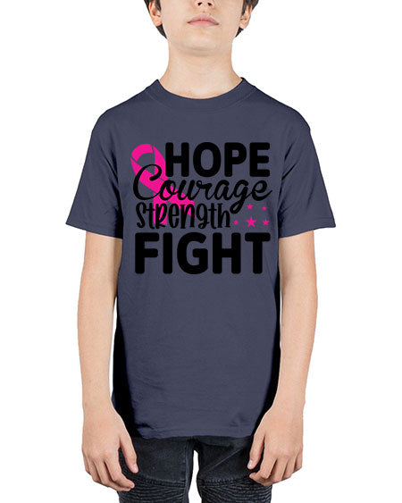 Hope Courage Strength Fight 21# - breast cancer - Youth Tee Unisex