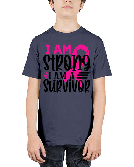 I Am Strong I Am a Survivor 19# - breast cancer - Youth Tee Unisex
