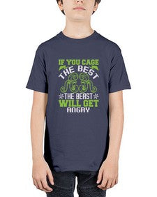 If you cage the best the beast will get angry 141# - cartoon super hero - Youth Tee Unisex
