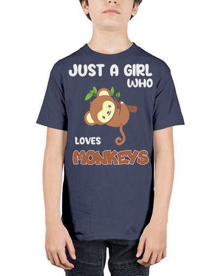 Just a Girl Who Loves 8# - monkey - Youth Tee Unisex