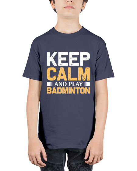 Keep calm 958# - badminton - Youth Tee Unisex