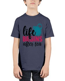Life Begins After Tea 1298# - tea - Youth Tee Unisex