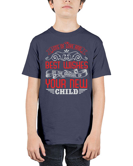 Lots of loe and best wishes Style 145# - baby shower - Youth Tee Unisex