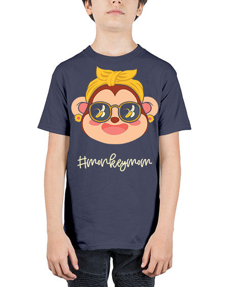 Monkey Mom Banana Glasses 16# - monkey - Youth Tee Unisex