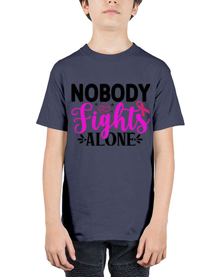 Nobody Fights Alone 12# - breast cancer - Youth Tee Unisex