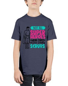 Not All Super Heroes Wear Capes Mine Wears Scrubs Style Style 1136# - nurse - Youth Tee Unisex