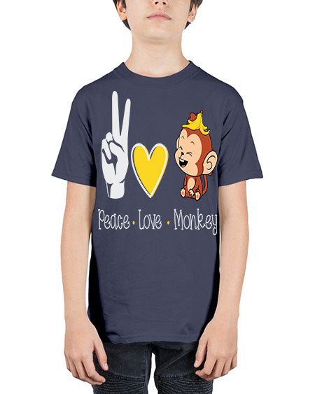 Peace Love Monkey 20# - monkey - Youth Tee Unisex