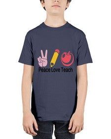 Peace Love Teach 1303# - teacher - Youth Tee Unisex