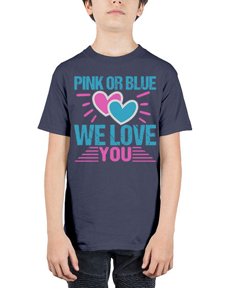 Pink or Blue we love you Style 189# - baby - Youth Tee Unisex