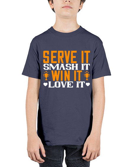 Serve it smash it win it love it 1883# - badminton - Youth Tee Unisex