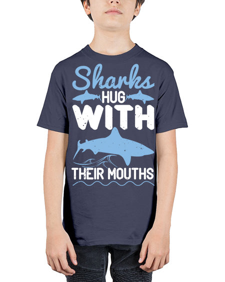 Sharks hug with their mouths Style 22# - shark-fish - Youth Tee Unisex