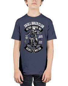 Skull Biker Club 1050# - skull and bones - Youth Tee Unisex