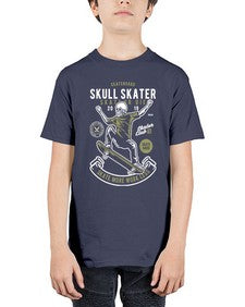Skull Skater 1064# - skull and bones - Youth Tee Unisex