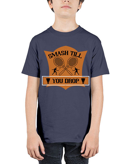 Smash till you drop 1864# - badminton - Youth Tee Unisex