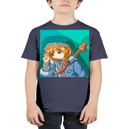 Swag and cute girl with a guitar 50# - anime - Youth Tee Unisex