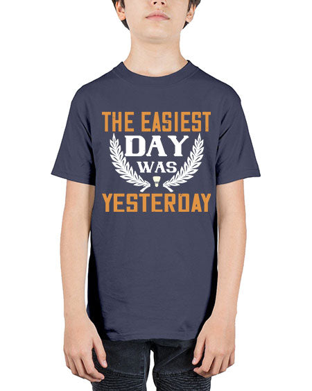 The easiest day was yesterday 1834# - badminton - Youth Tee Unisex