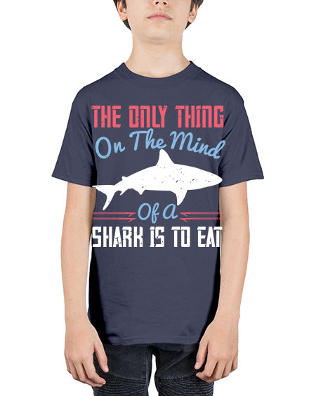 The only thing on the mind of a shark is to eat Style 18# - shark-fish - Youth Tee Unisex