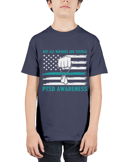 Veteran PTSD Not all wounds 4# - PTSD - Youth Tee Unisex