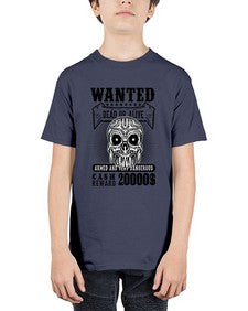 Wanted 1204# - skull and bones - Youth Tee Unisex