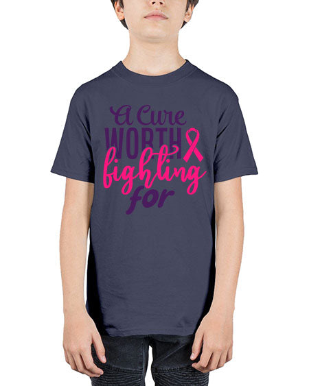 a cure worth fighting for Style 17# - breast cancer - Youth Tee Unisex
