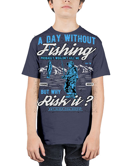 a day without fishing cs 68# - shark-fish - Youth Tee Unisex