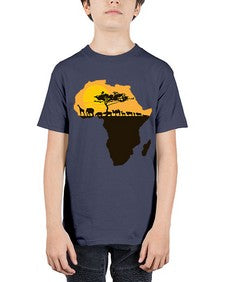 africa with animals - black words and phrases - Youth Tee Unisex