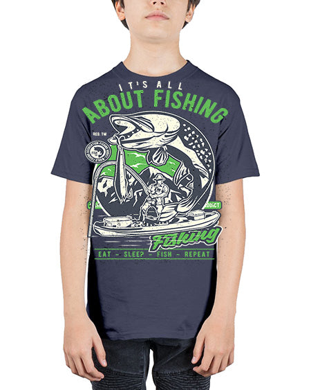 all about fishing cs 67# - shark-fish - Youth Tee Unisex