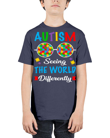 autism seeing the world differently 51# - autism - Youth Tee Unisex