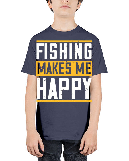 be happy and go for fishing 66# - shark-fish - Youth Tee Unisex