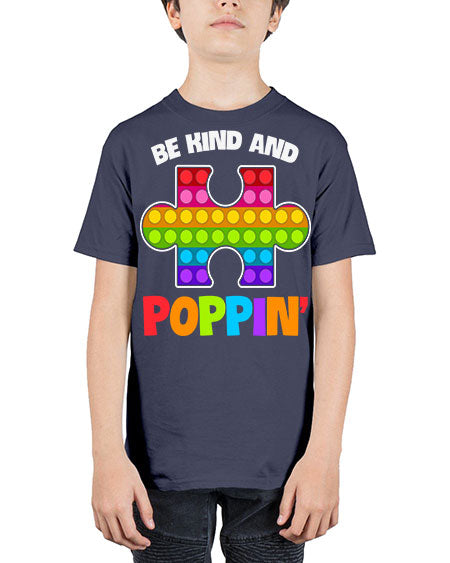 be kind and poppin autism 63# - autism - Youth Tee Unisex