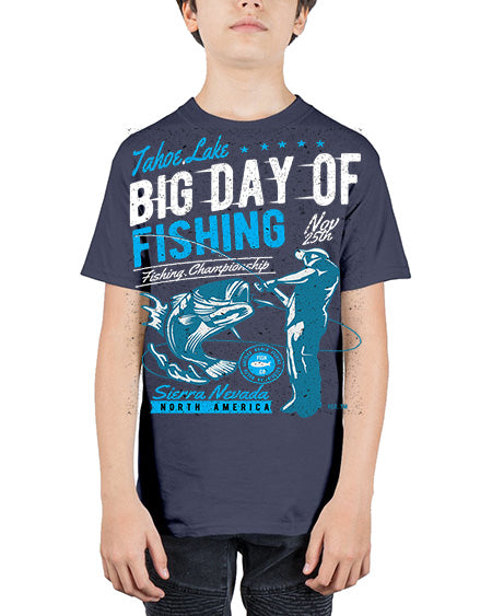 big day of fishing cs 65# - shark-fish - Youth Tee Unisex