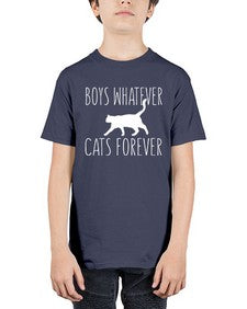 boys whatever cats forever - cats - Youth Tee Unisex