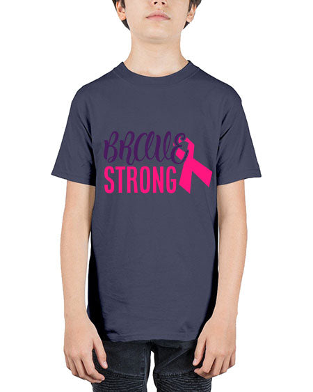 brave strong Style 15# - breast cancer - Youth Tee Unisex