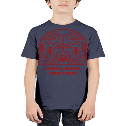 coffee, dogs, and chill 70# - dogs - Youth Tee Unisex
