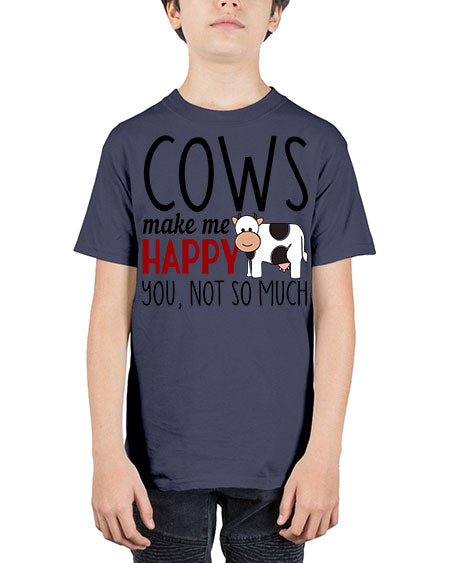 cows make me happy you not so much - cow - Youth Tee Unisex