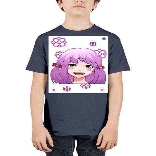 cute ponytails purple hair girl 63# - anime - Youth Tee Unisex