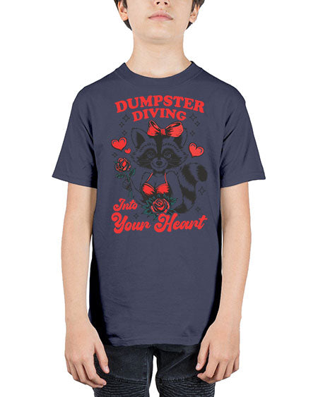 dumpster diving into your heart 11# - raccoon - Youth Tee Unisex