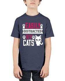 easily distracted by cats Style 47# - cats - Youth Tee Unisex