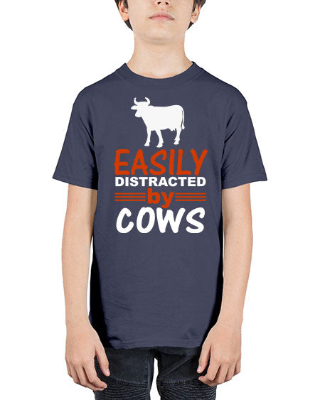 easily distracted by cows Style 4# - cow - Youth Tee Unisex