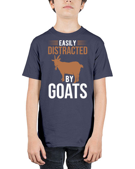 easily distracted by goats Style 5# - goat - Youth Tee Unisex