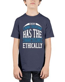 every living creature has the right to live ethically 165# - vegan - Youth Tee Unisex