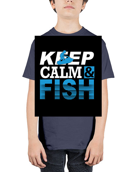 fishing with backround png 18# - shark-fish - Youth Tee Unisex