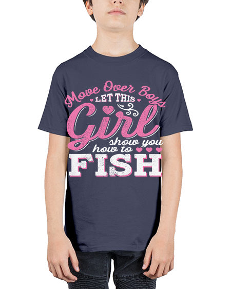 girl fishing 15# - shark-fish - Youth Tee Unisex
