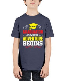 graduation is where adventure beings 226# - graduation - Youth Tee Unisex