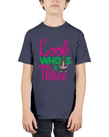 look whos three 266# - unicorn - Youth Tee Unisex