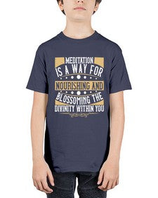 meditation is a way for nourishing and blossoming the divinity within you  422# - yoga - Youth Tee Unisex