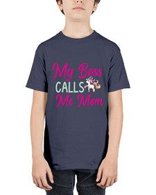 my boss calls me mom 313# - unicorn - Youth Tee Unisex