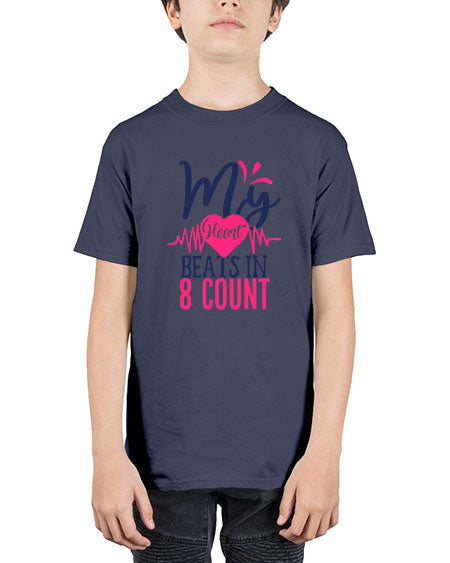 my heart beats in count 1740# - cheer - Youth Tee Unisex