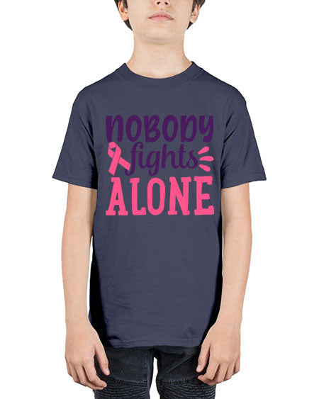 nobody fights alone Style 6# - breast cancer - Youth Tee Unisex
