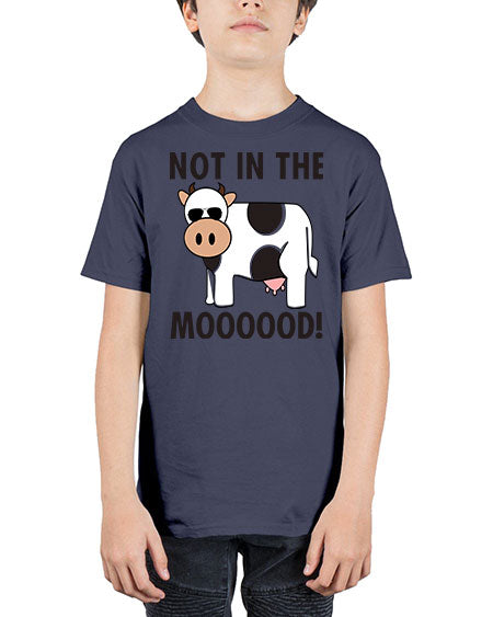 not in the mooood  - cow - Youth Tee Unisex